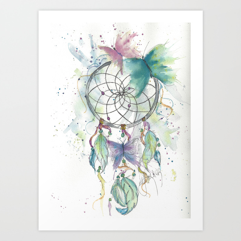 Get Wallpaper Dream Catcher In Blue Art Print By Deborahthomsenwalkerfineart For iPhone