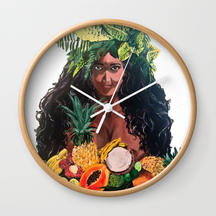 lady fruits Wall Clock