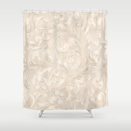 Acanthus Leaves Pattern Ivory Shower Curtain
