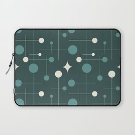 Mid Century Modern Abstract Pattern 31 in Teal, Charcoal and Cream Laptop Sleeve