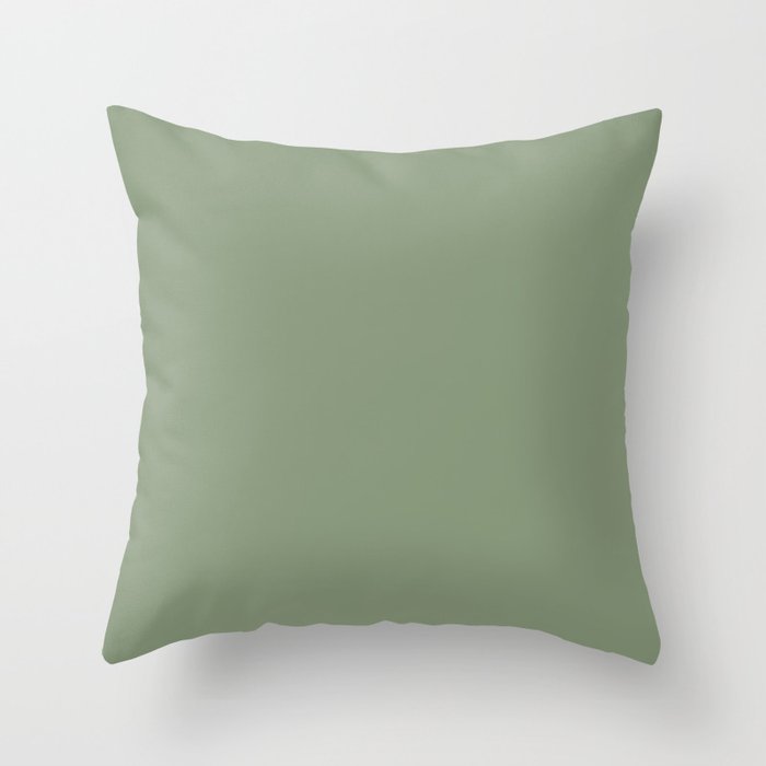 PLAIN DUSTY GREEN. Laurel Tree solid color Throw Pillow