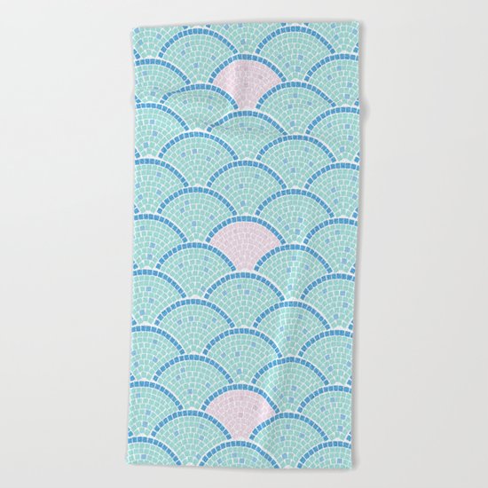Mosaic Archs - Mint & Rose Beach Towel