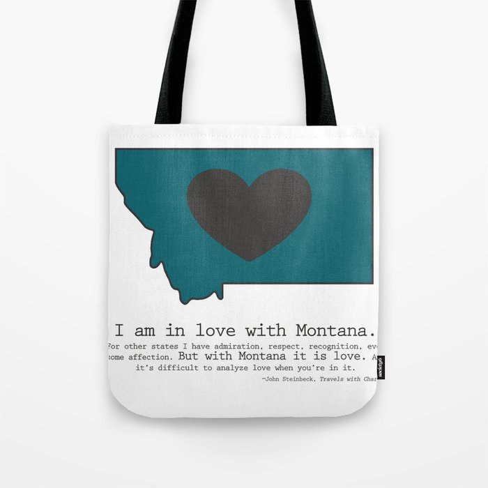 "I am in love with Montana" - teal Tote Bag