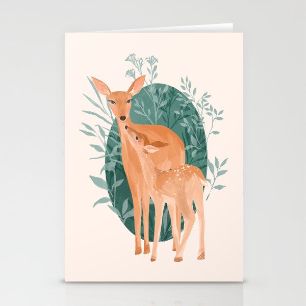 Mother Deer and Fawn Stationery Cards