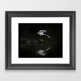 Great White Egret Reflection on Nature Framed Art Print