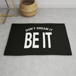Don't Dream It. BE IT! Rocky Horror RHPS Rug | Musical, Quotes, Digital, Rhps, Livelife, Beyourself, Acrylic, Black And White, Moviestv, Text 