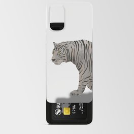 digital painting of a white tiger walking Android Card Case