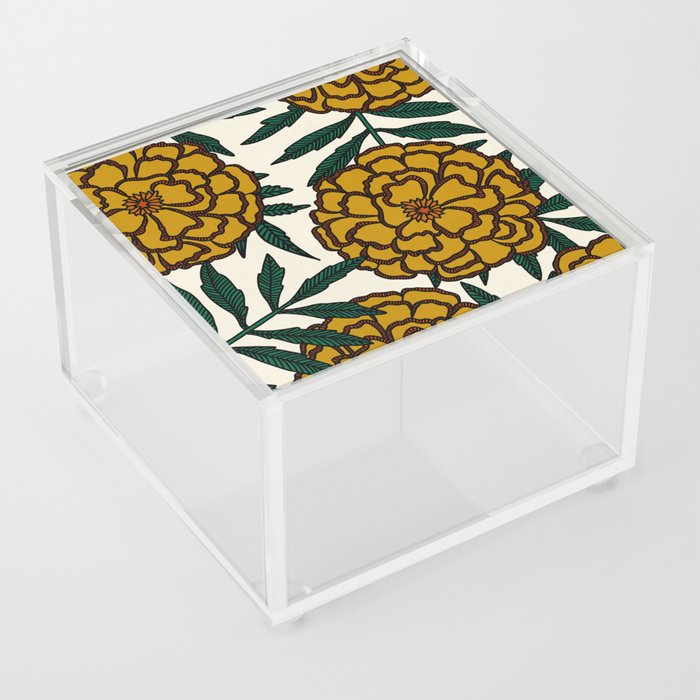 Yellow Marigolds Acrylic Box by Alisa Galitsyna | Society6
