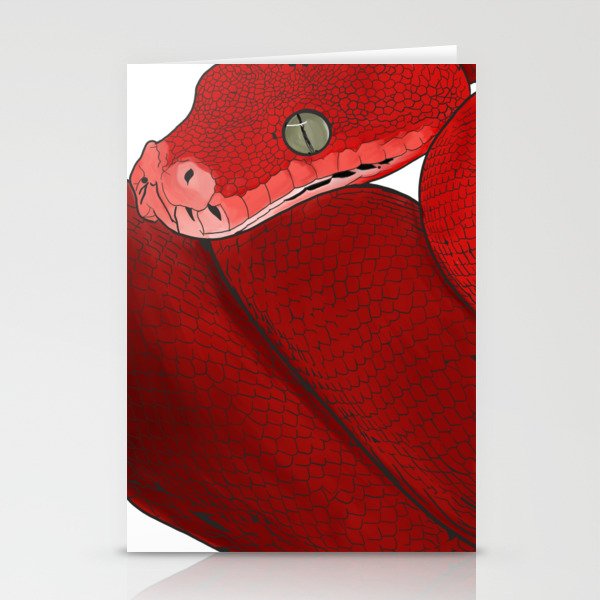 Red snake Stationery Cards