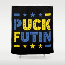 Puck Futin Fuck Putin Ukrainian War Shower Curtain