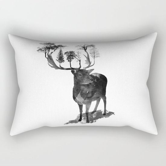 The Black Forest Deer Rectangular Pillow