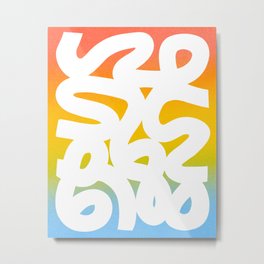 Brain Freeze Metal Print | Acrylic, Emilylynndesign, Pattern, Drawing, Stencildesign, Gradient, Minimalrainbow, Gritty, Pop Art, Abstractshapes 