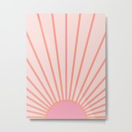   Sun Sunrise Pink Sun Print Sunshine Retro Sun Wall Art Vintage Boho Geometric Line Modern Decor  Metal Print | Bohemian, Decor, Thanksgiving, Sun, Nature, Sunrise, Graphicdesign, Boho, Sunray, Fall 