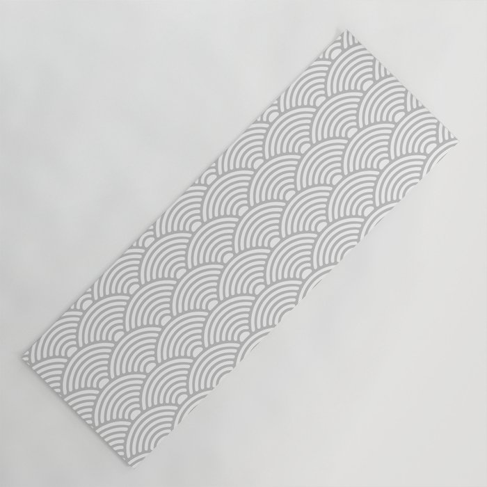 Japanese Waves (Gray & White Pattern) Yoga Mat