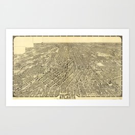 Vintage Pictorial Map of Atlanta Georgia (1919) Art Print | Landscape, Vintage, Illustration 