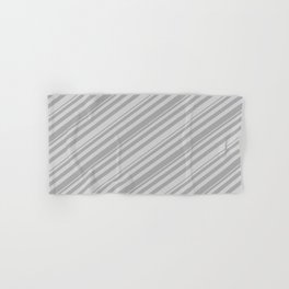 [ Thumbnail: Light Gray and Dark Gray Colored Lines Pattern Hand & Bath Towel ]