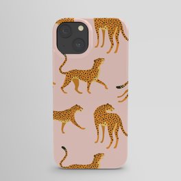 Leopard jaguar pink memphis pattern iPhone Case