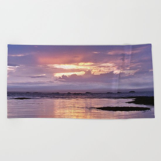 Misty Sunset Beach Towel