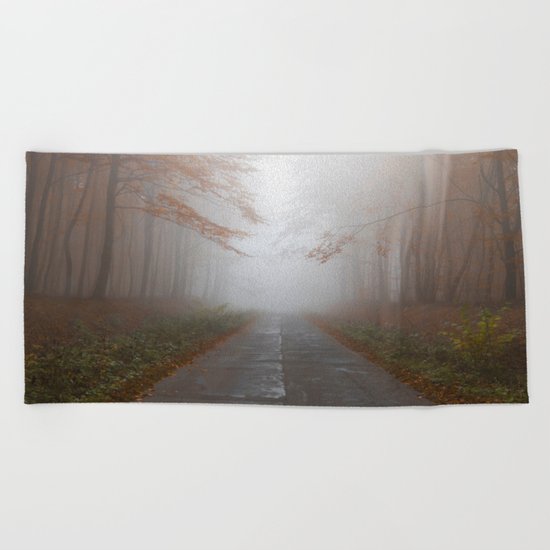 Forest Walk #fog Beach Towel