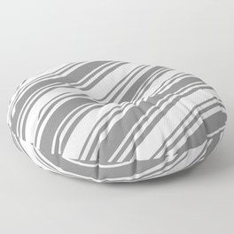 [ Thumbnail: Gray and Mint Cream Colored Lines/Stripes Pattern Floor Pillow ]