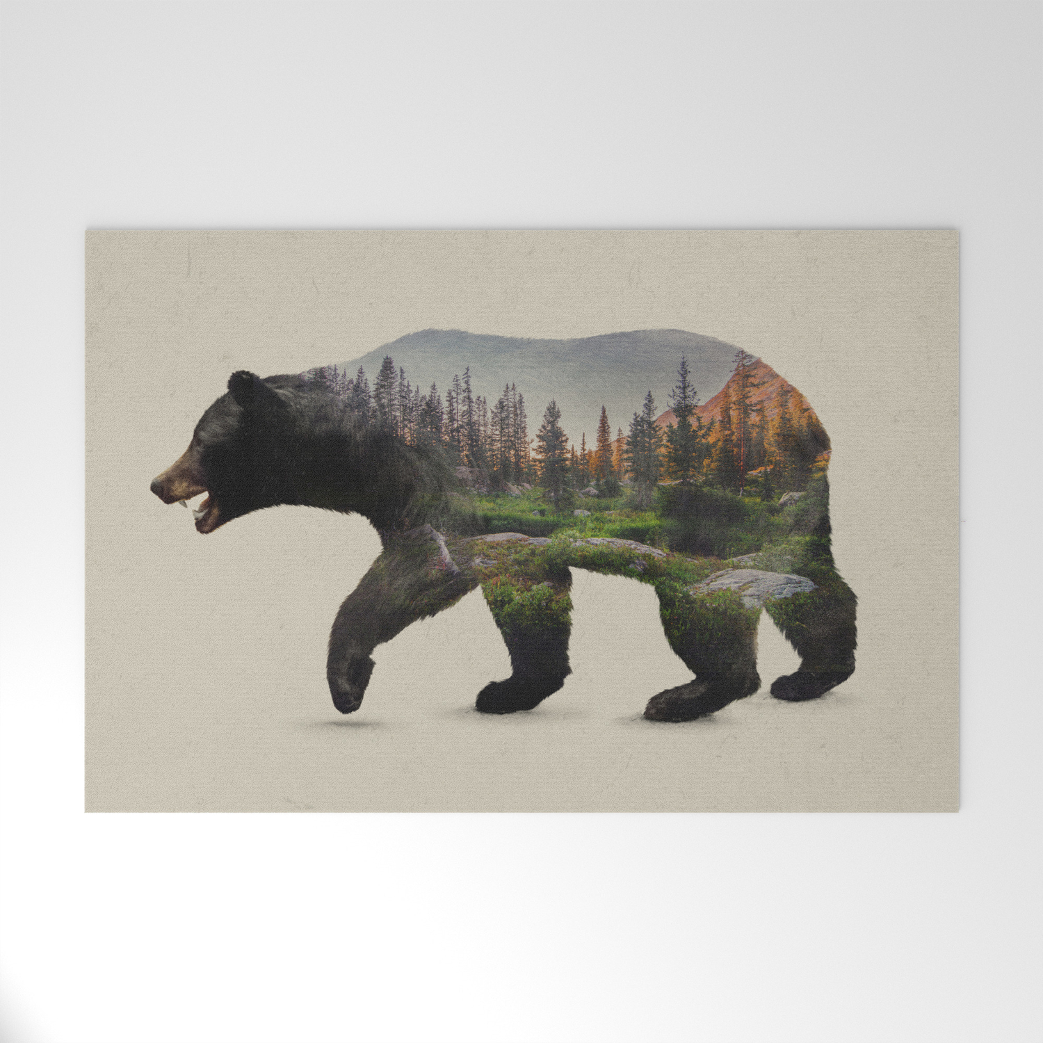 The North American Black Bear Welcome Mat By Daviesbabies Society6