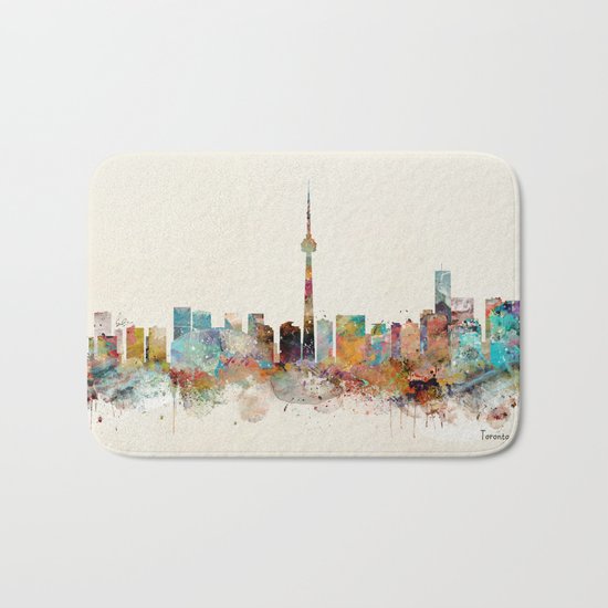 Toronto Ontario skyline Bath Mat