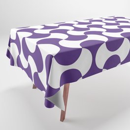 Violet and white mid century mcm geometric modernism Tablecloth