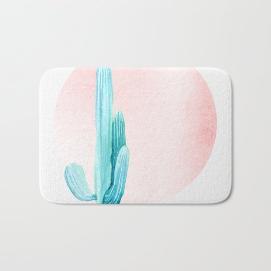 Desert Cactus Rose Gold Sun Bath Mat