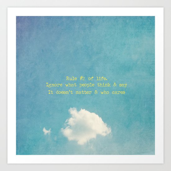 Rule #2 Life Art Print