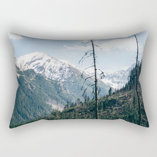 Mountains and Forest Landscape Rectangular Pillow