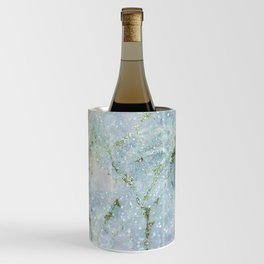 abstract iridescent white sparkle marble Wine Chiller