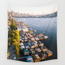 Houseboats on Lake Union Wall Tapestry