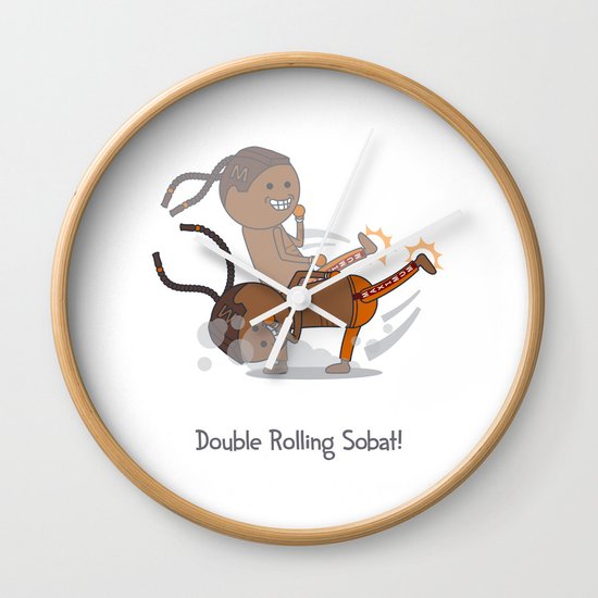 Double Rolling Sobat! Wall Clock