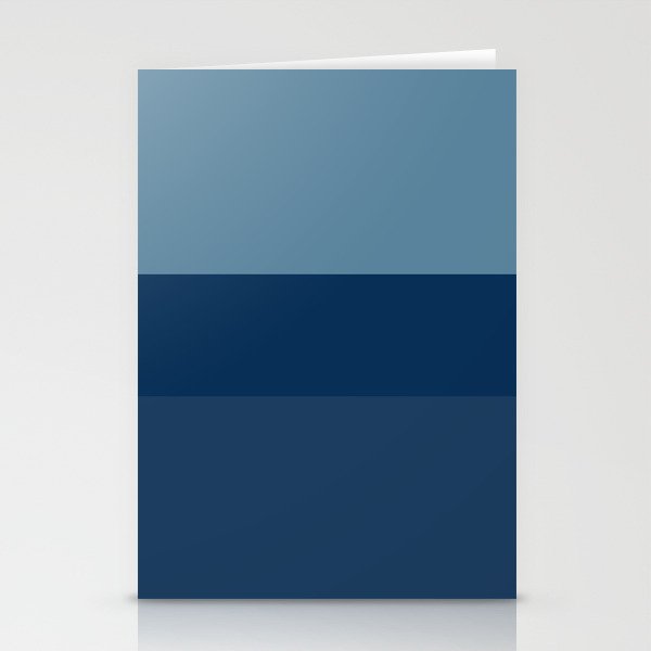 Blue Indigo Shades Horizontal Stripes Pattern Stationery Cards