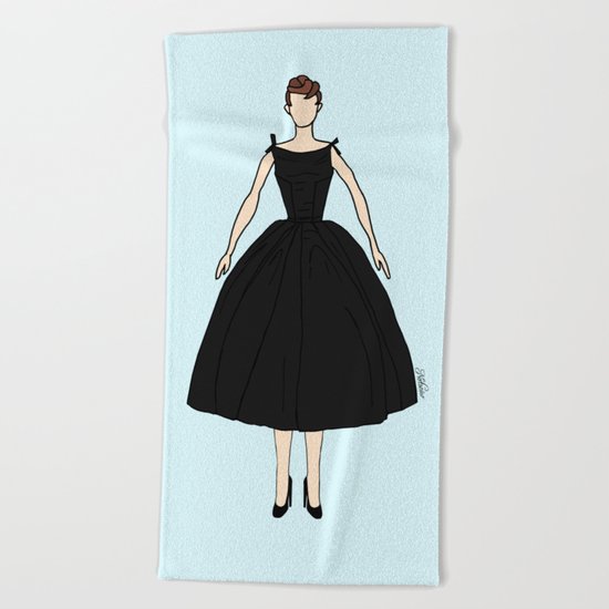 Audrey Hepburn Vintage Retro Fashion 1 Beach Towel