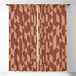 Abstract Geometric Pattern Terracotta Blackout Curtain