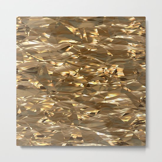 Golden Crinkle Metal Print