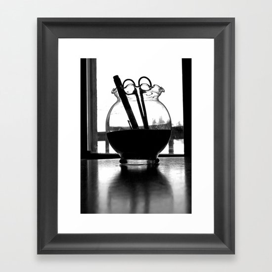Scissors and pen Framed Art Print