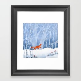 When the Wind Brings Snow to the Forest Framed Art Print