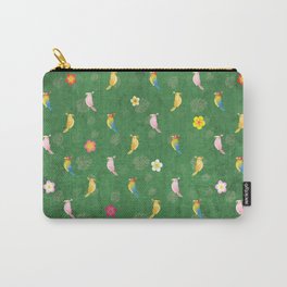 Tiki Birds - Green Pattern Carry-All Pouch