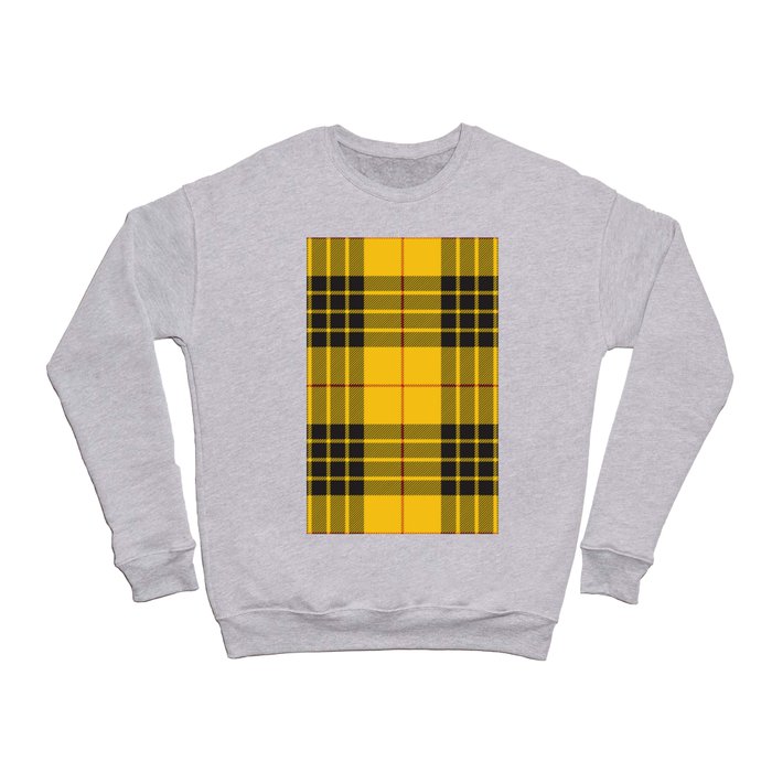 Black Yellow Tartan Plaid Pattern Crewneck Sweatshirt