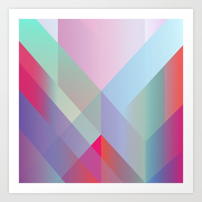Colored layers overlapped. Art Print