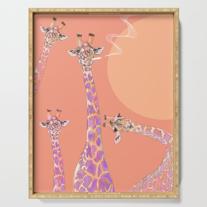 Colorful Giraffes Serving Tray