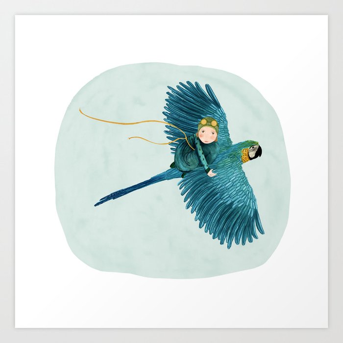 Macaw flyer Art Print