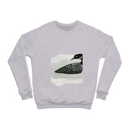 Loon - black and white bird illustration Crewneck Sweatshirt