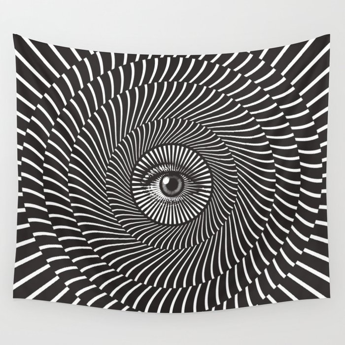 All Seeing Eye - Monochrome Wall Tapestry