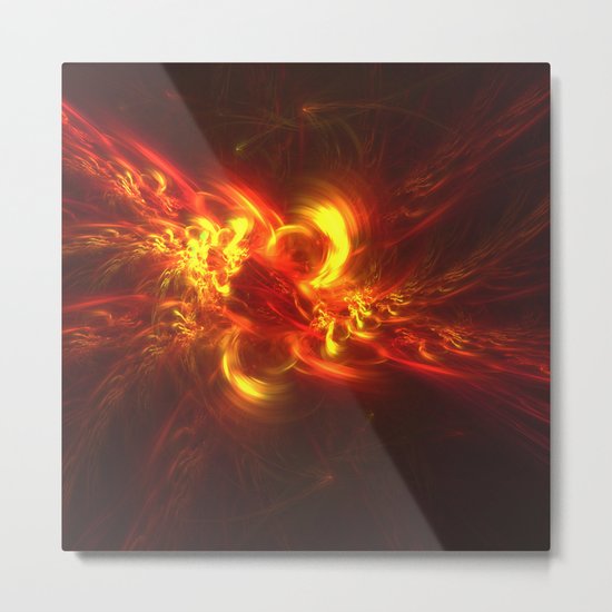 Fractal Flame Explosion Metal Print
