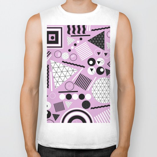 Busy Busy Busy Black And White! Biker Tank