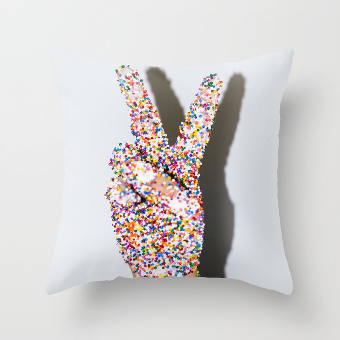 Peace, Love, and Sprinkles Throw Pillow