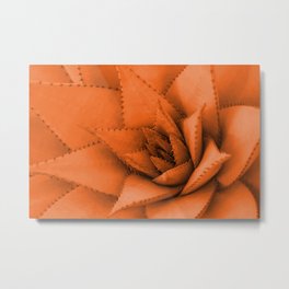Floral Big Succulent orange Illustration +society6 Metal Print | Leaves, Leaf, Blossom, Illustration, Graphicdesign, Modern, Midcentury, Simple, Succulent, Orange 